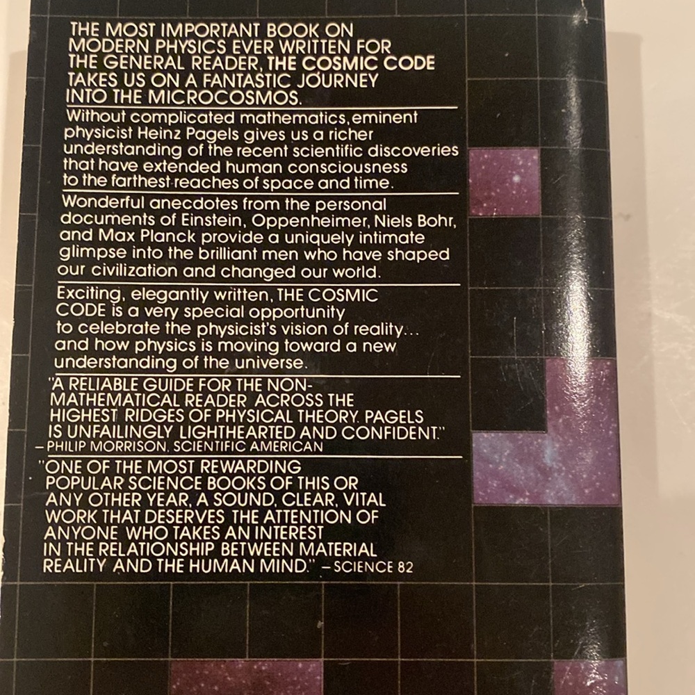 “The Cosmic Code” Paperback - Picture 2 of 2